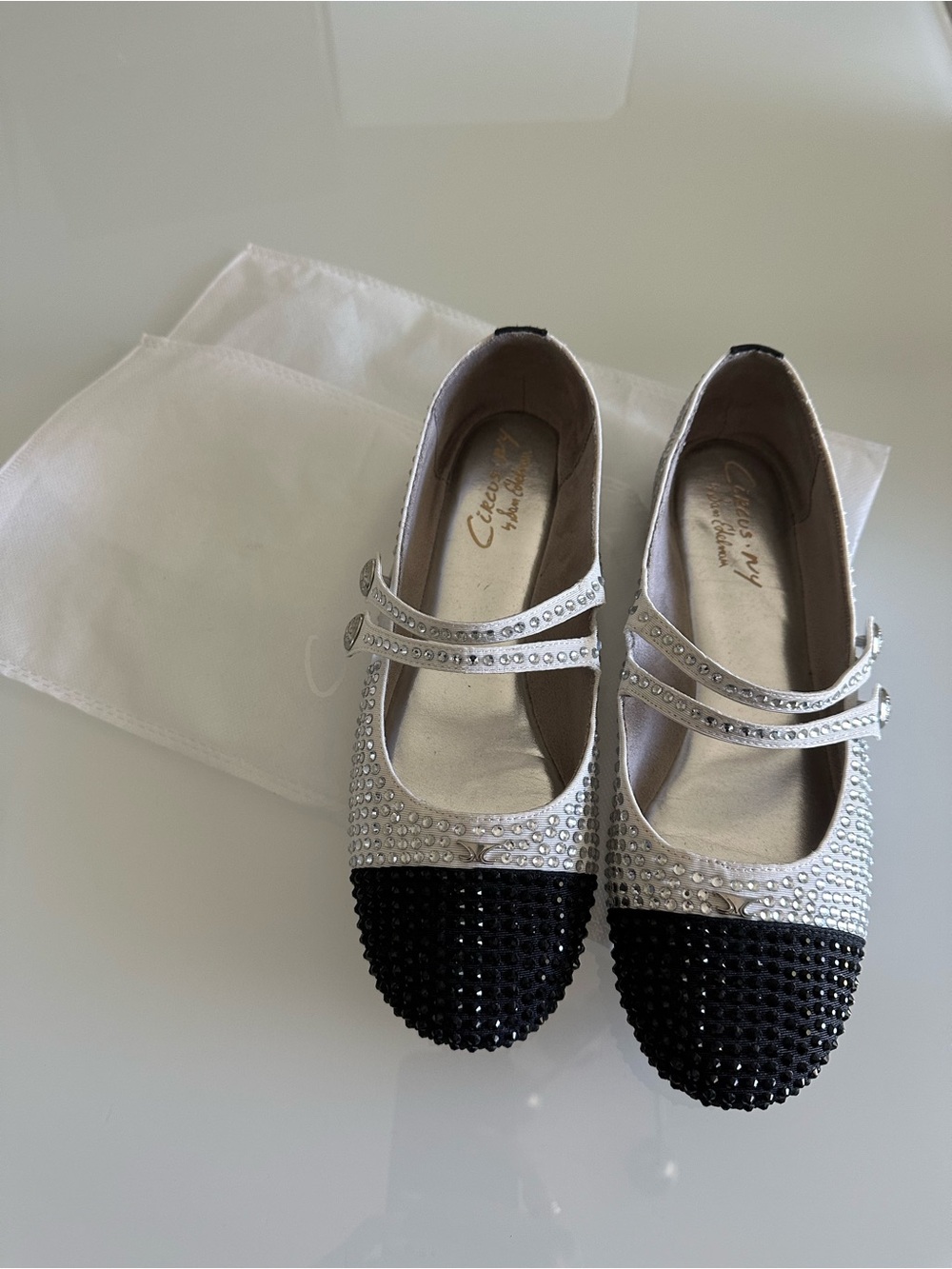 Circus NY by Sam Edelman Zoey Rhinestone Mary Jane Flats, Size 9.5